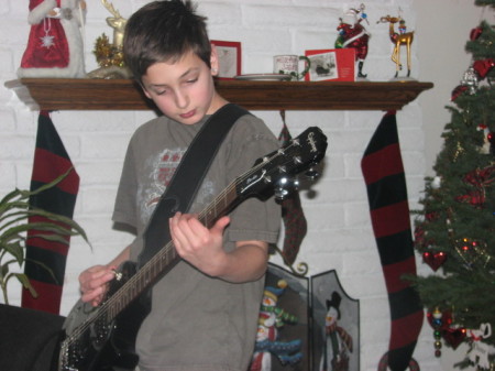 Dylan jamming on his new guitar!