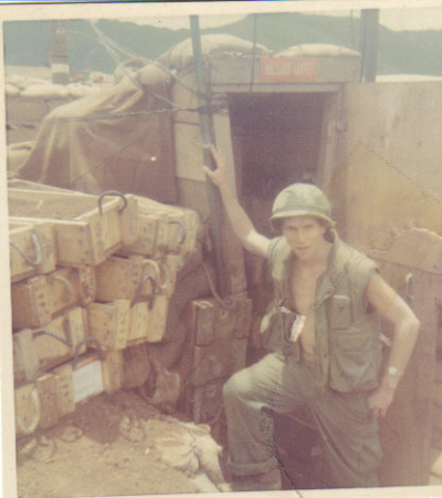 TERRY  AT COMM BUNKER KHE SANH 68