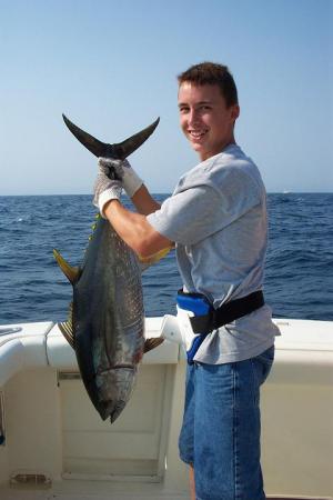 My Nephew with his first Yellowfin Tuna.