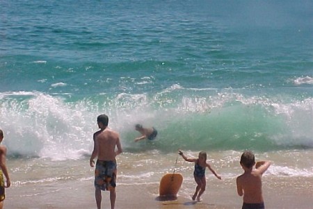 At Balboa beach (I'm in the wave)