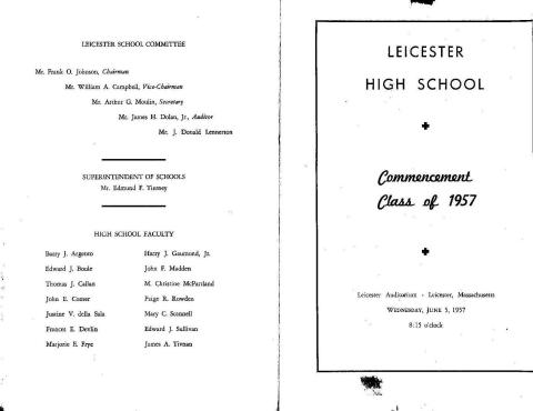 1957 Commencement Program