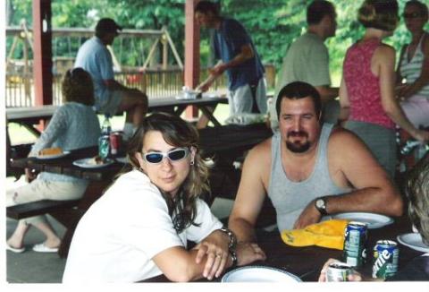 Hubby and I @ the picnic.r