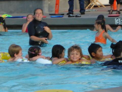 Michael at swimming lessons