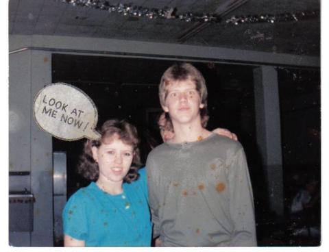 amy bowling & jake combs at the jrotc christmas party 1986