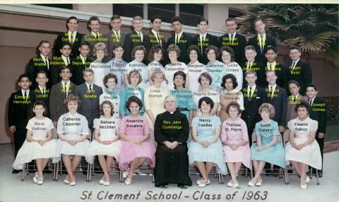 St. Clement School Class of 1963 Reunion - Class Graduating Photo