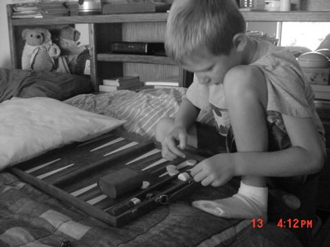 Donald setting up backgammon