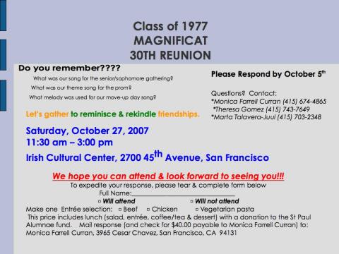 Class of 1977 - 30 Year Reunion