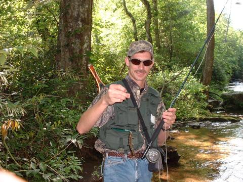 Smallest trout  I ever caught at Dukes Creek May 2001