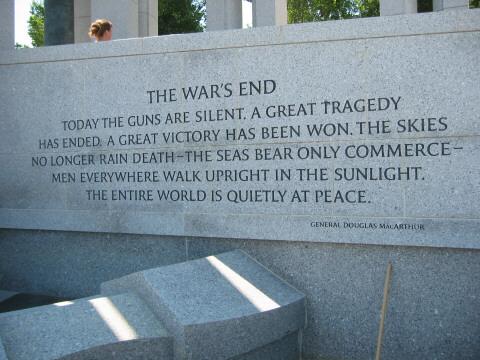 WWII Veterans Memorial 7 - MacArthur quote