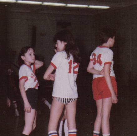 2-86 stacey and a team mate on the girls basketball team