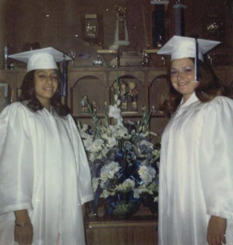 Elsa Escarcega & Irene graduation 1972