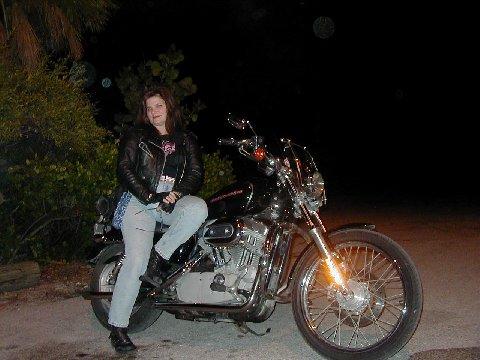 Beth on her Harley