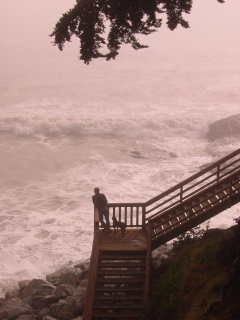 Capitola Beach, blustery day