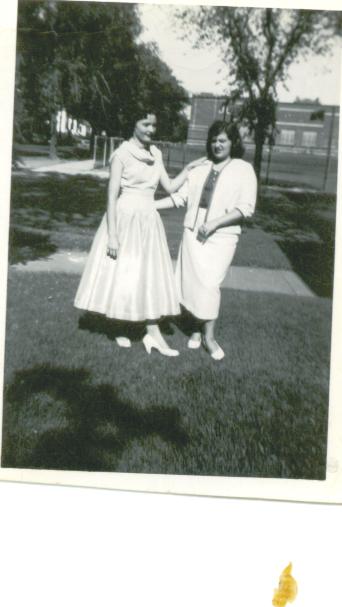 Jackie &Sharon 8th grade grad 1954