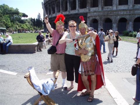 Len and I outside the Colosseum