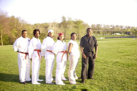 Robert Ewing with Karate Students