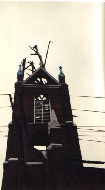 What was left of the steeple.
