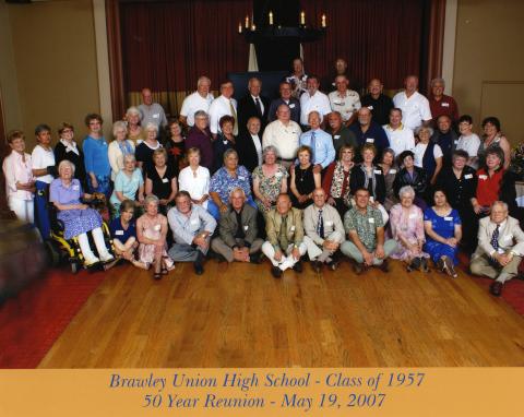 Brawley Union High School Class of 1957 Reunion - CLASS PICTURE - BIG 50
