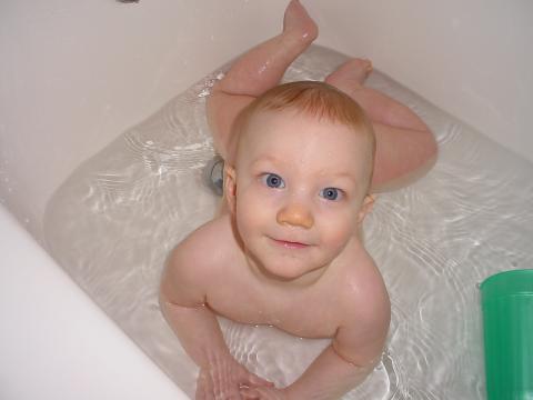 Dylan in the tub