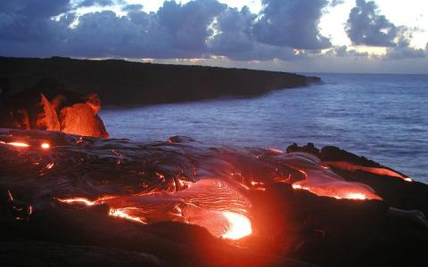 lava by the ocean