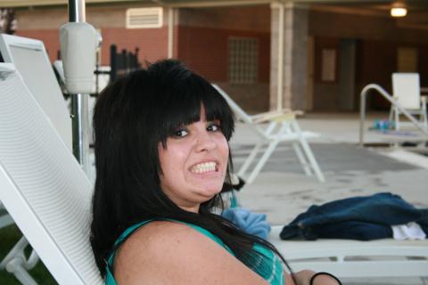 Andrea Castillo at the pool