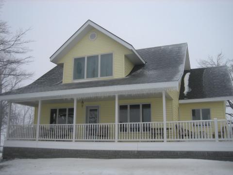 Ice coated house