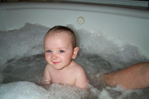 First bubble bath