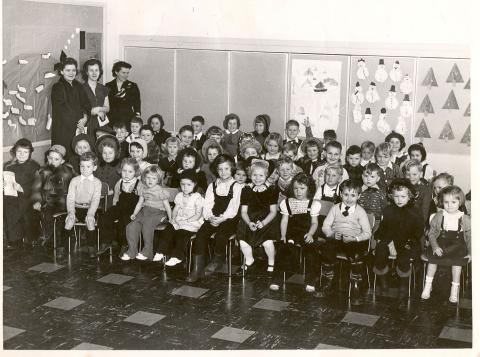 1952-55 Sunday school at school