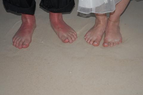 Bare foot wedding