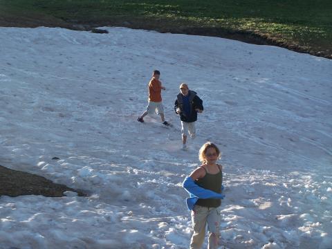 Snow ball fights in July