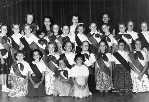 Our Fly-up ceremony...from Brownies to Girl Scouts...Reno, NV  1954