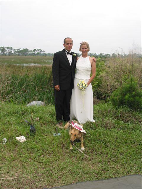bride&groom&dog