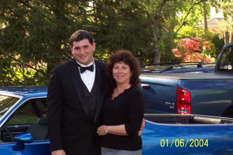 Jo and son Jeff on prom night