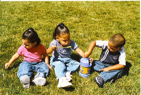 playing in the yard