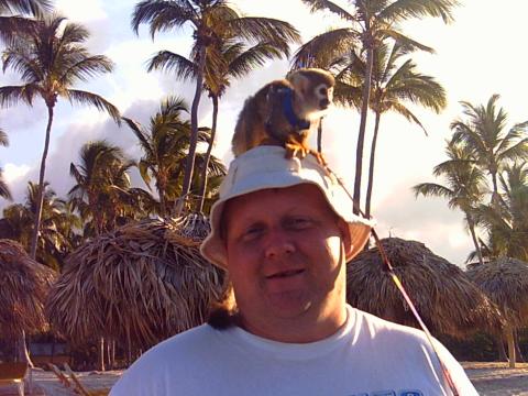 Monkey on Kyle head in DR