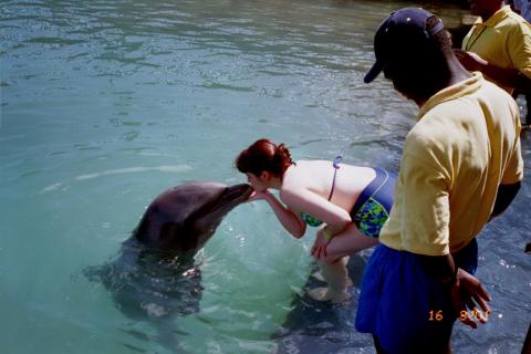 Kissing A Dolphin 1