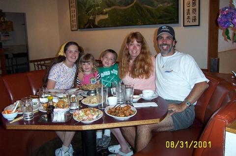 The Family enjoying dinner in China Town