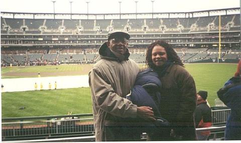 Lisa&Dad Opening Day Comerica Park, 2000