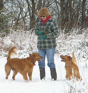 Suzanne and our dogs