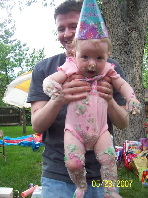 Myla in B-day cake:)
