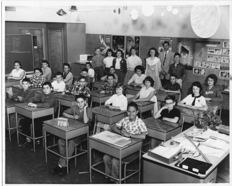 class photo, grade 6, 1960