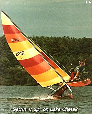 Flying a hull on our Hobie16