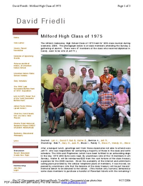 Milford High School Class of 1975 Reunion - 2005 Reunion