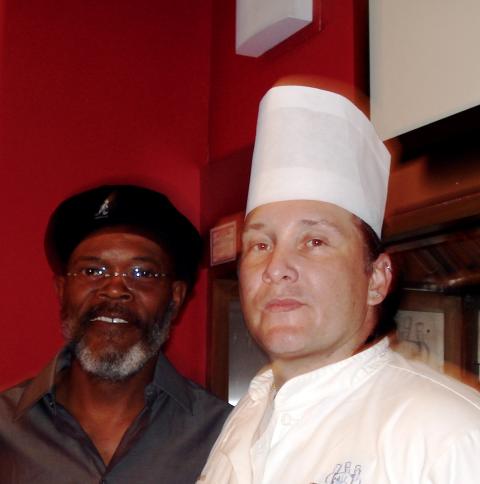 son Mike with Samuel L. Jackson.