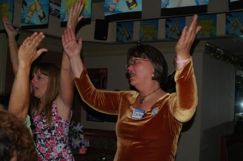 Barbara and Lorrie do  the YMCA!!