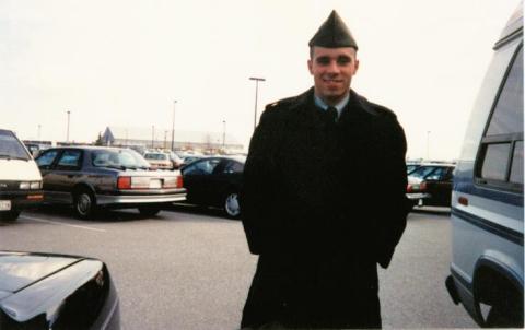 Me at BWI Airport Headed for Fort Lewis VIA Seattle February 91