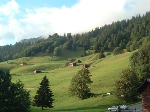 Mountain huts near Malbun, Liechtenstein