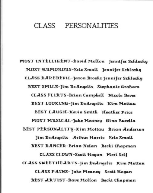 class personalities