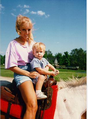 mom and baby on horse