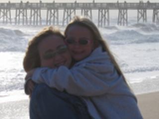 Mom and Tori at Flagler Beach.